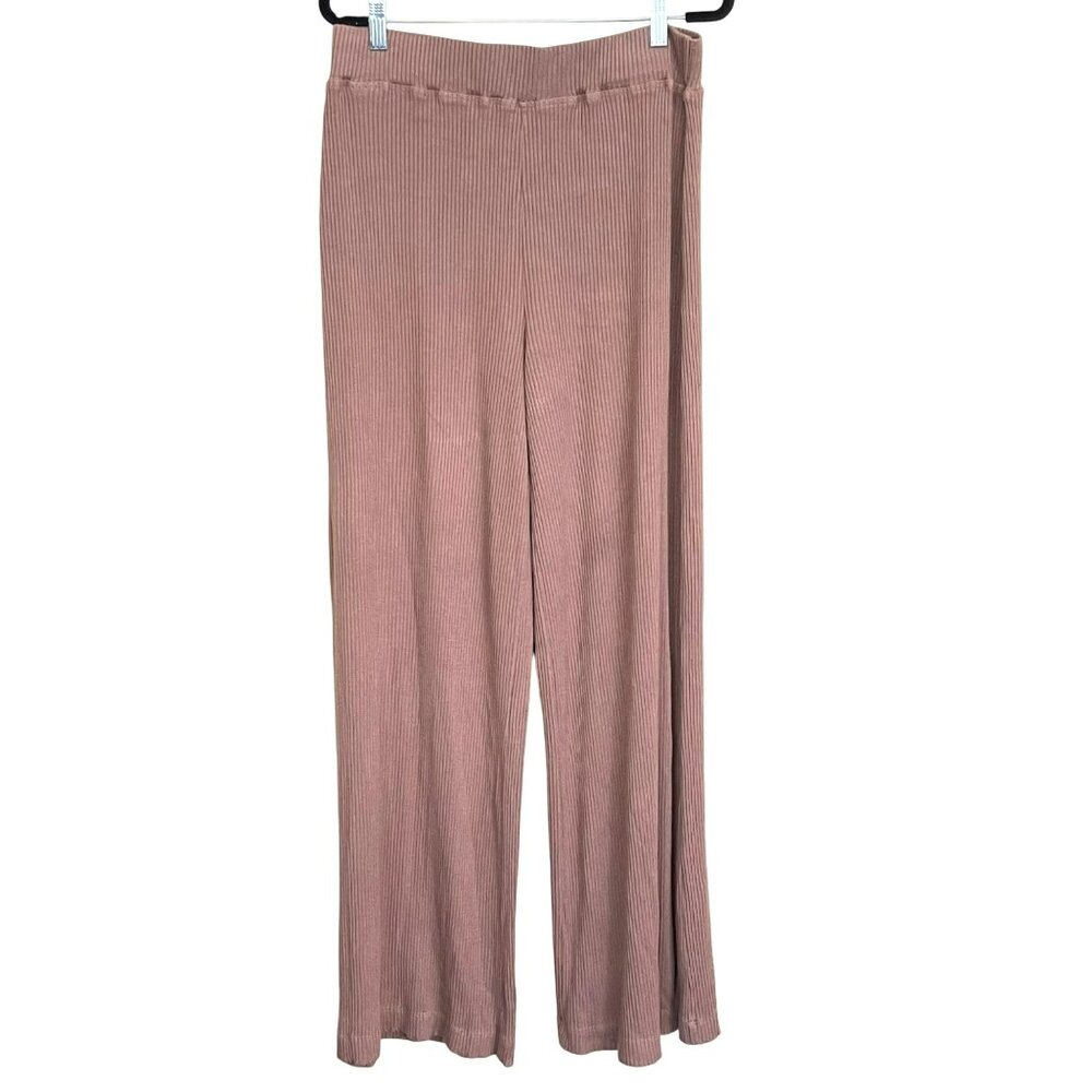 L'Agence XL Brown Ribbed Wide-Leg Pullon Ribbed Pants Sz XL NWOT